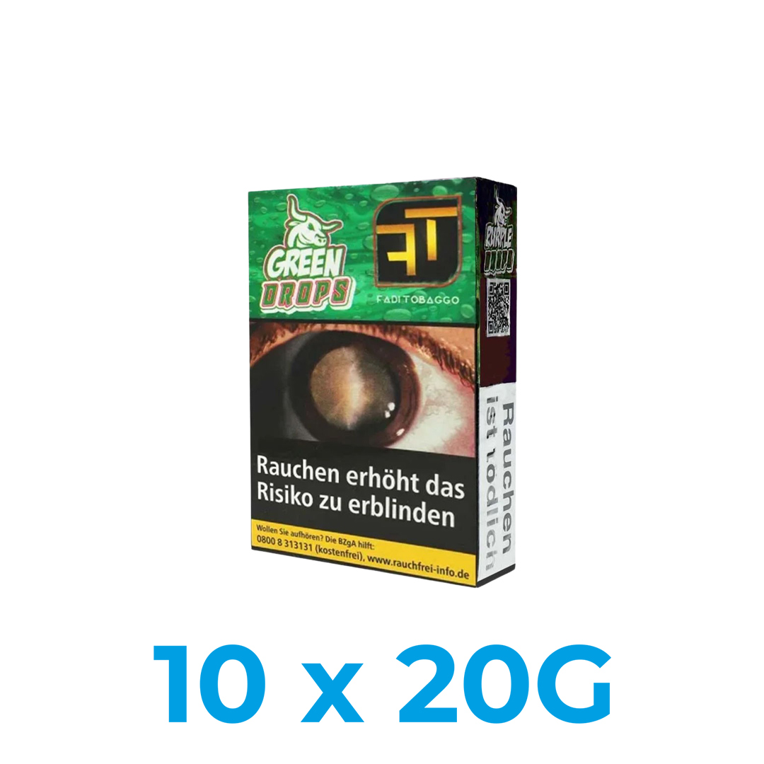 Fadi Tobaggo Green Drops 200g Hookah Tobacco 10x20g At AEON Hookah