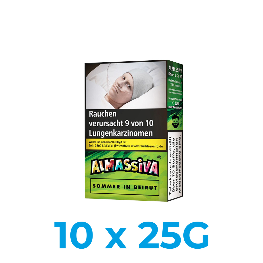 Al Massiva Sommer in Beirut 250g Shisha Tabak (10x25g) Al Massiva Sommer in Beirut 250g Shisha Tabak (10x25g)