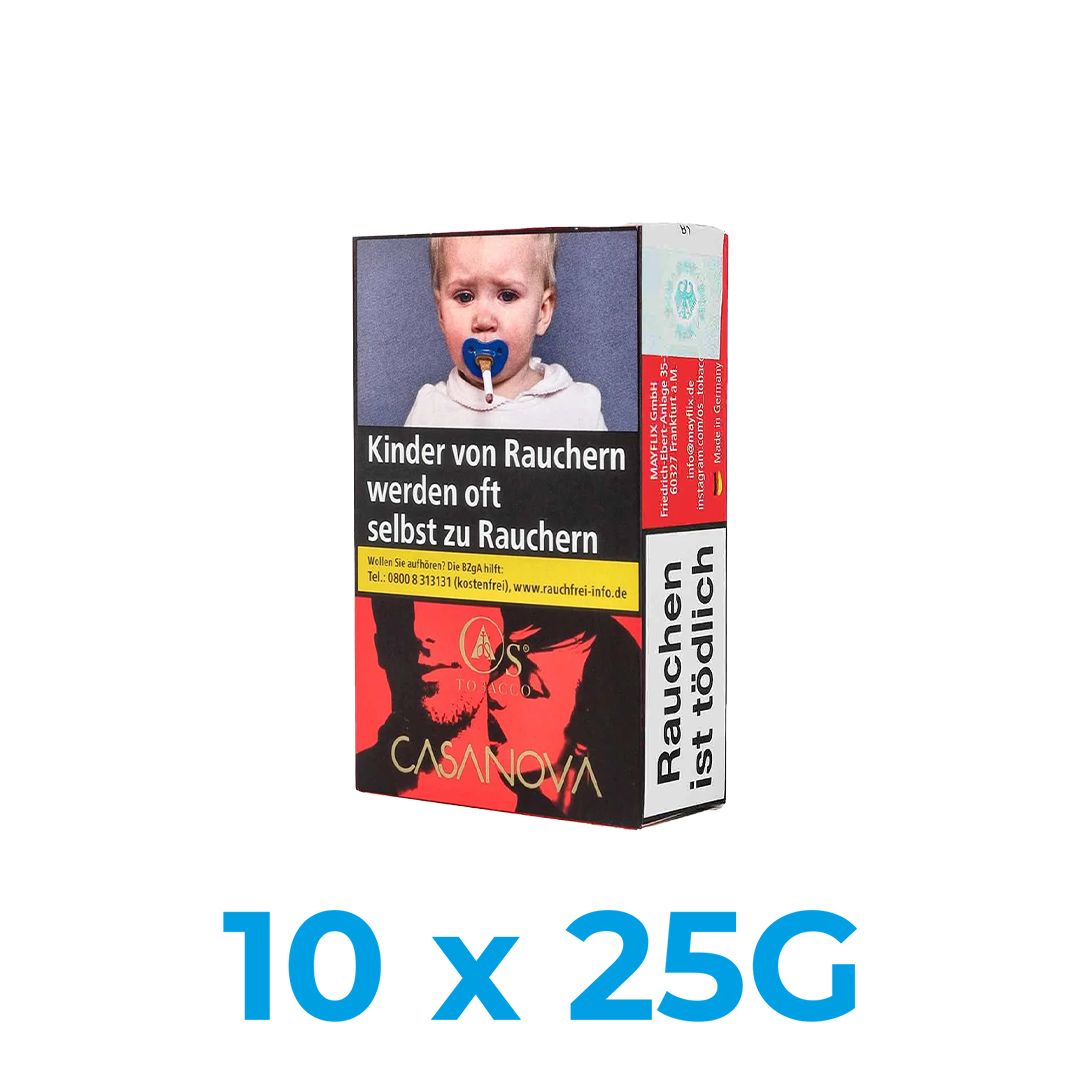 O\'s Casanova 250g Shisha Tabak (10x25g) O's Casanova 250g Shisha Tabak (10x25g)