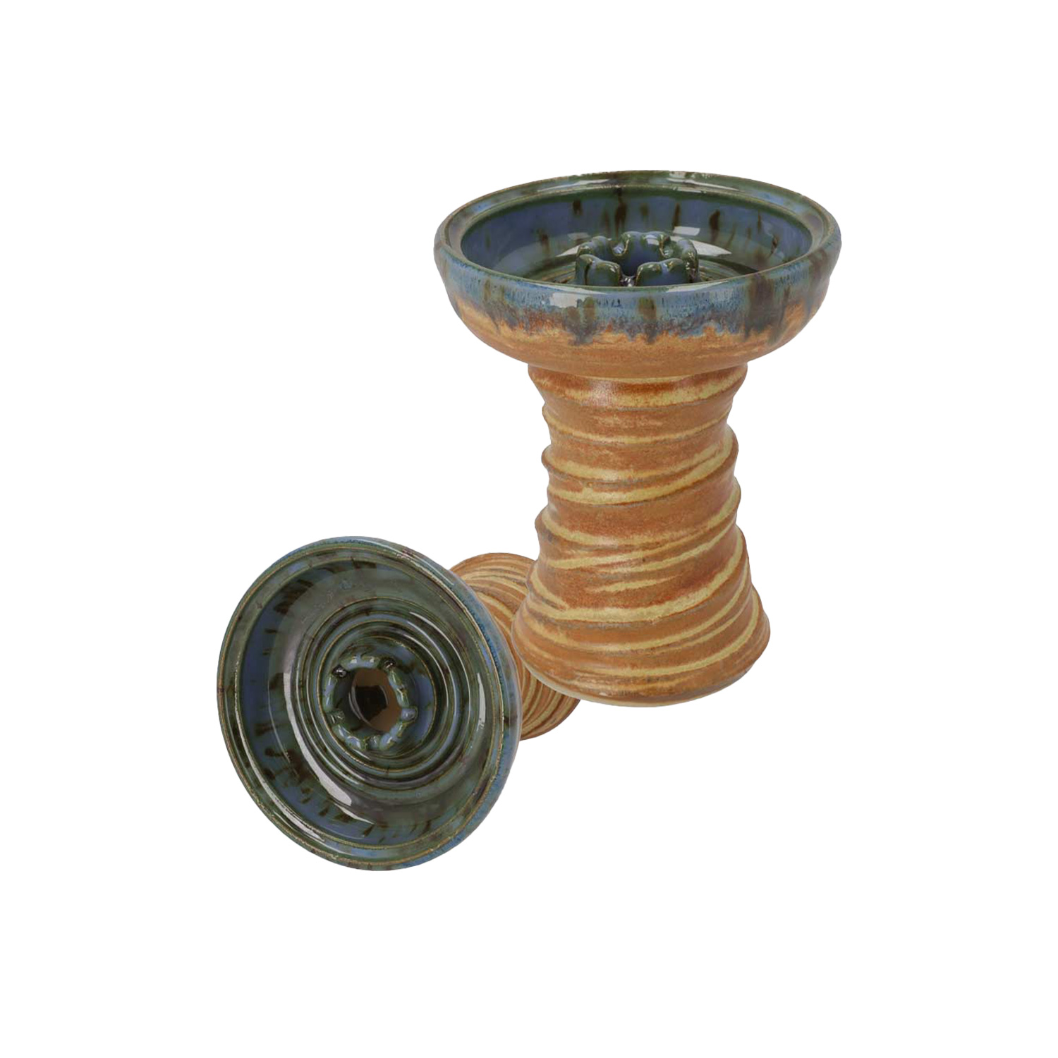 Stone Hookah StoneFit Green Blue Spotted Clay Tabakkopf Stone Hookah StoneFit Green Blue Spotted Clay Tabakkopf