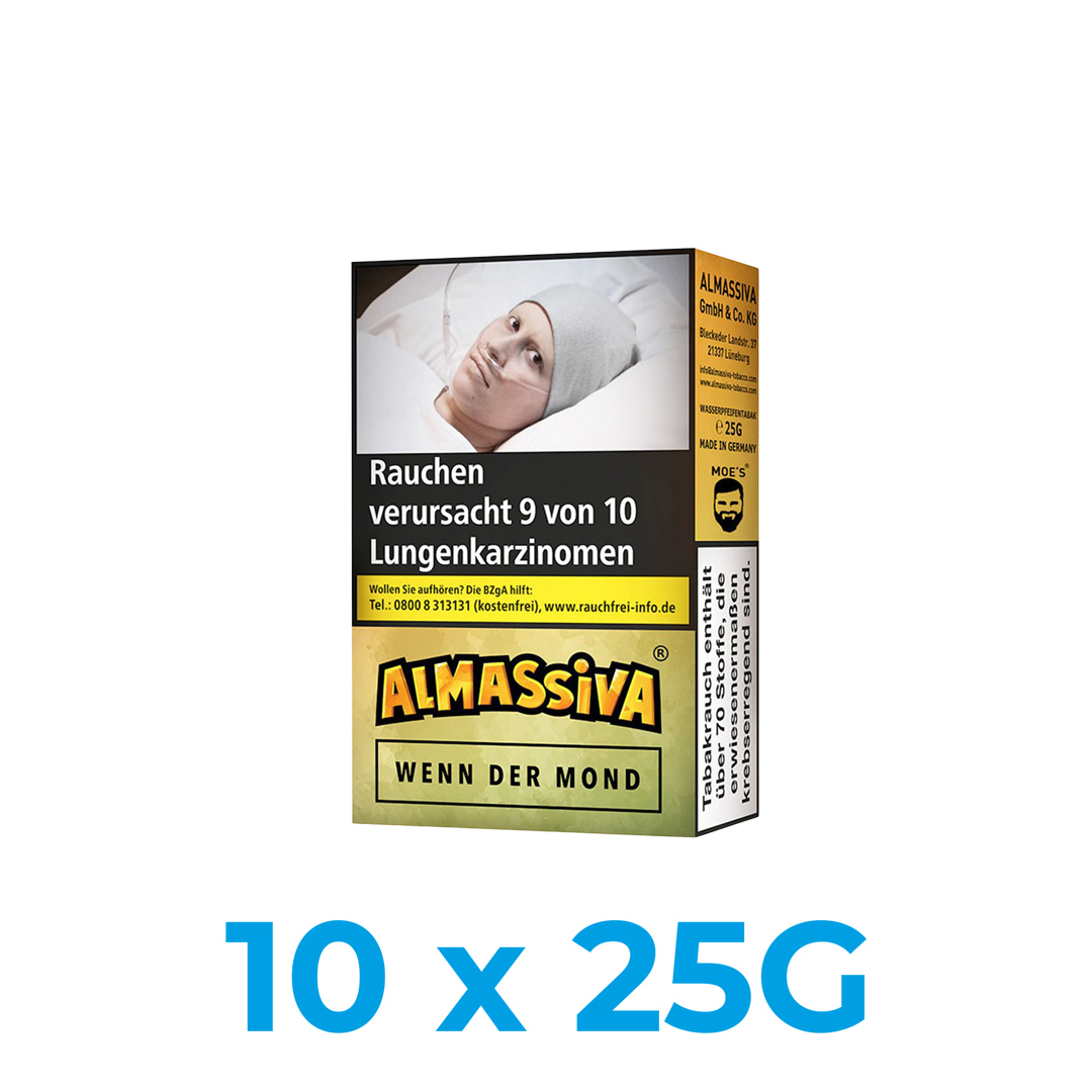 Al Massiva Wenn der Mond 250g Shisha Tabak (10x25g) Al Massiva Wenn der Mond 250g Shisha Tabak (10x25g)