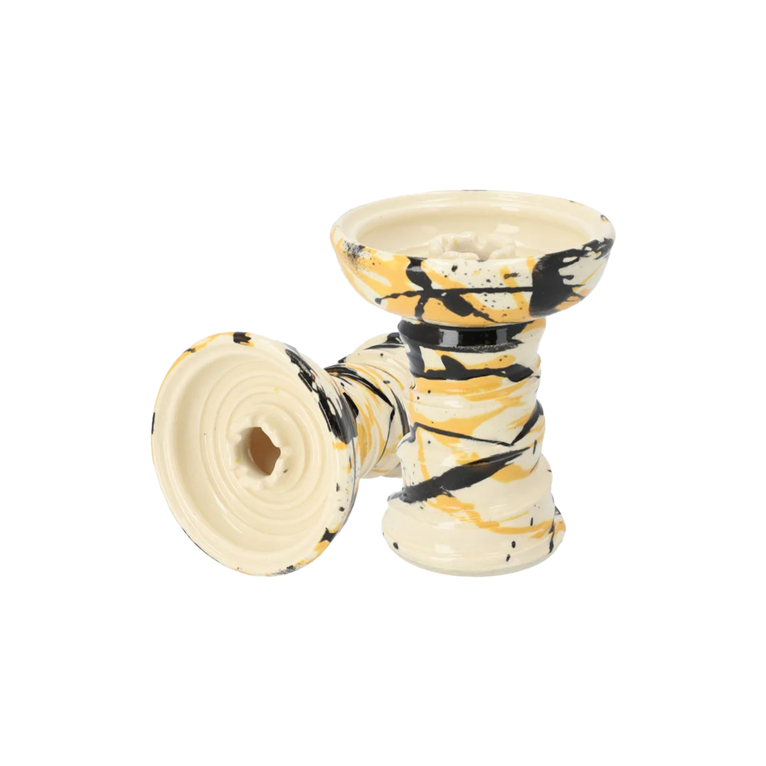 Stone Hookah StoneFit Black Stripes Yellow Tabakkopf Stone Hookah StoneFit Black Stripes Yellow Tabakkopf