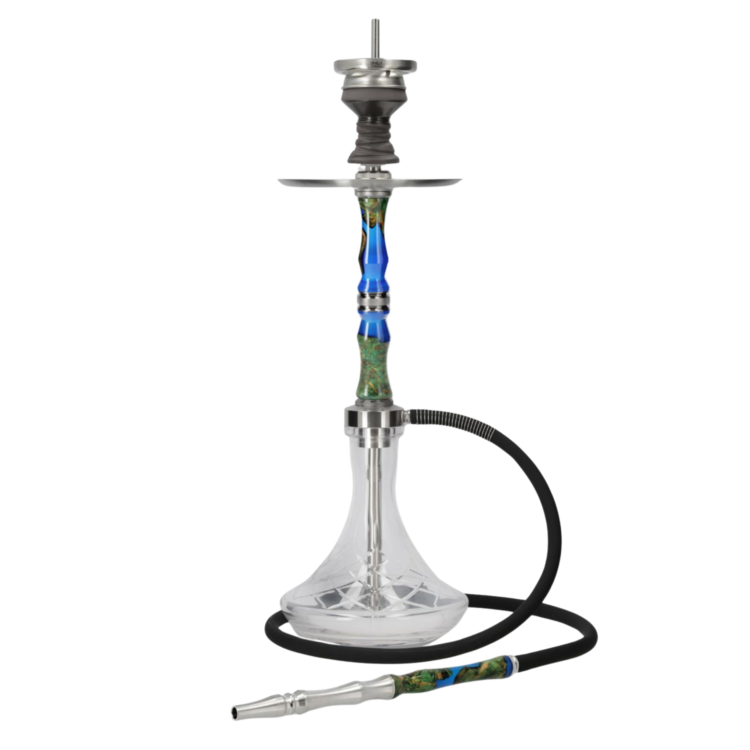 INVI Recursion Handcut Edelstahl Blau-Grün Shisha 27545-invi_recursion_3-shisha