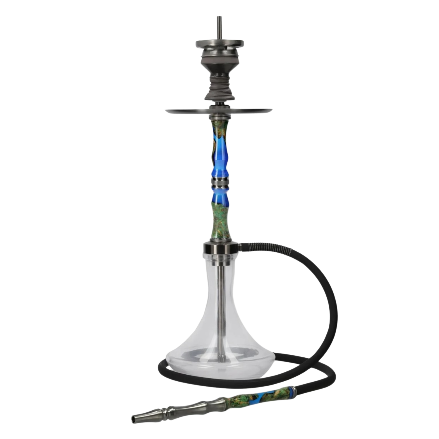 INVI Recursion Clear Edelstahl Gun Metal Blau-Grün Shisha