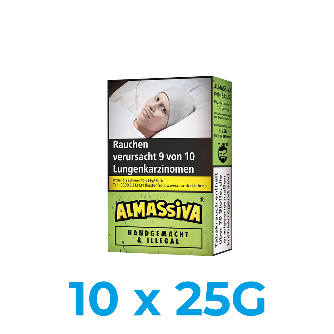 Al Massiva Handgemacht & Illegal 250g Shisha Tabak (10x25g) Al Massiva Handgemacht & Illegal 250g Shisha Tabak (10x25g)