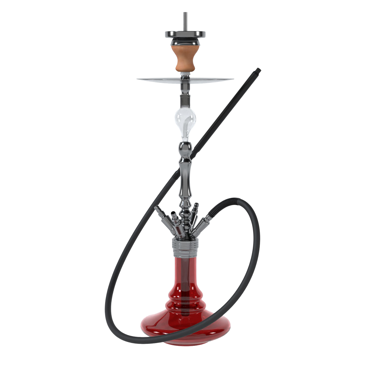 INVI Tesseract Edelstahl Gun Metal Rot Shisha