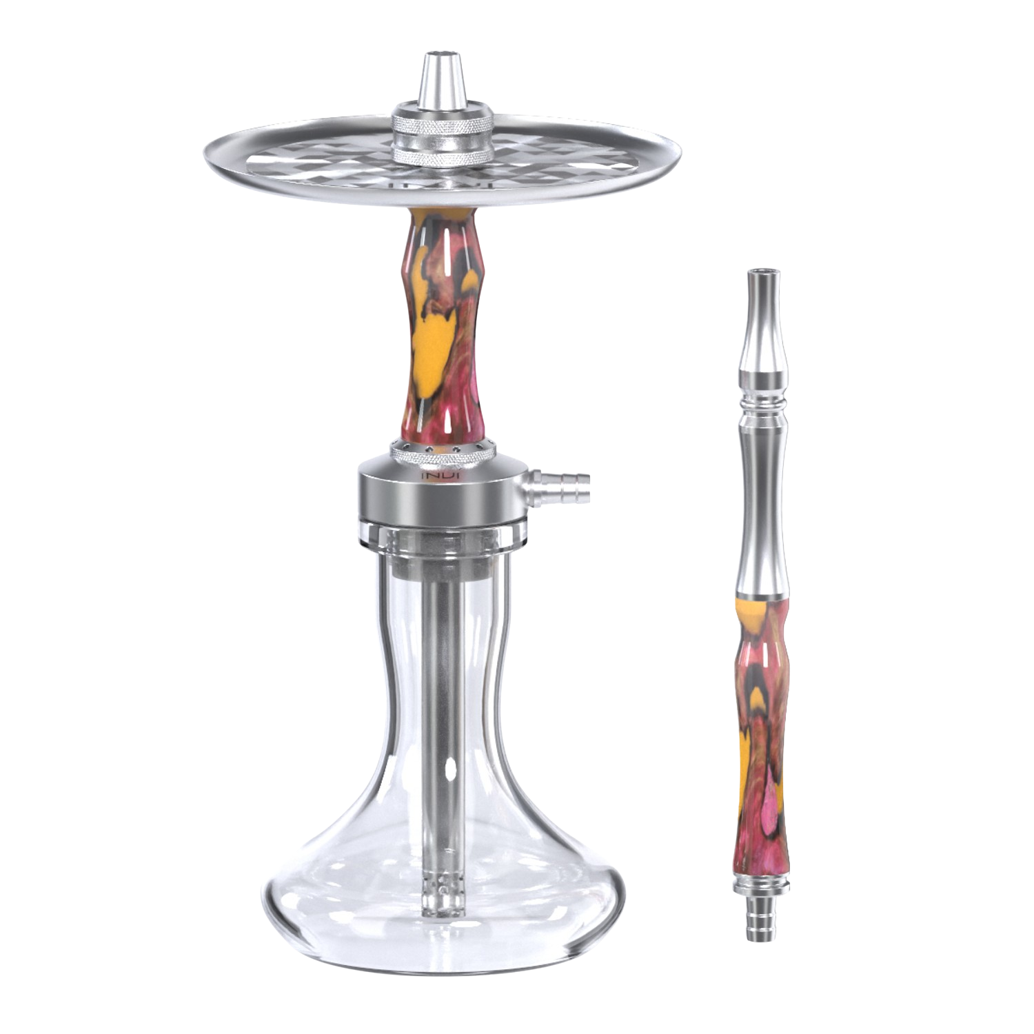 INVI Vertex Edelstahl Wood Edition Orange-Pink Shisha