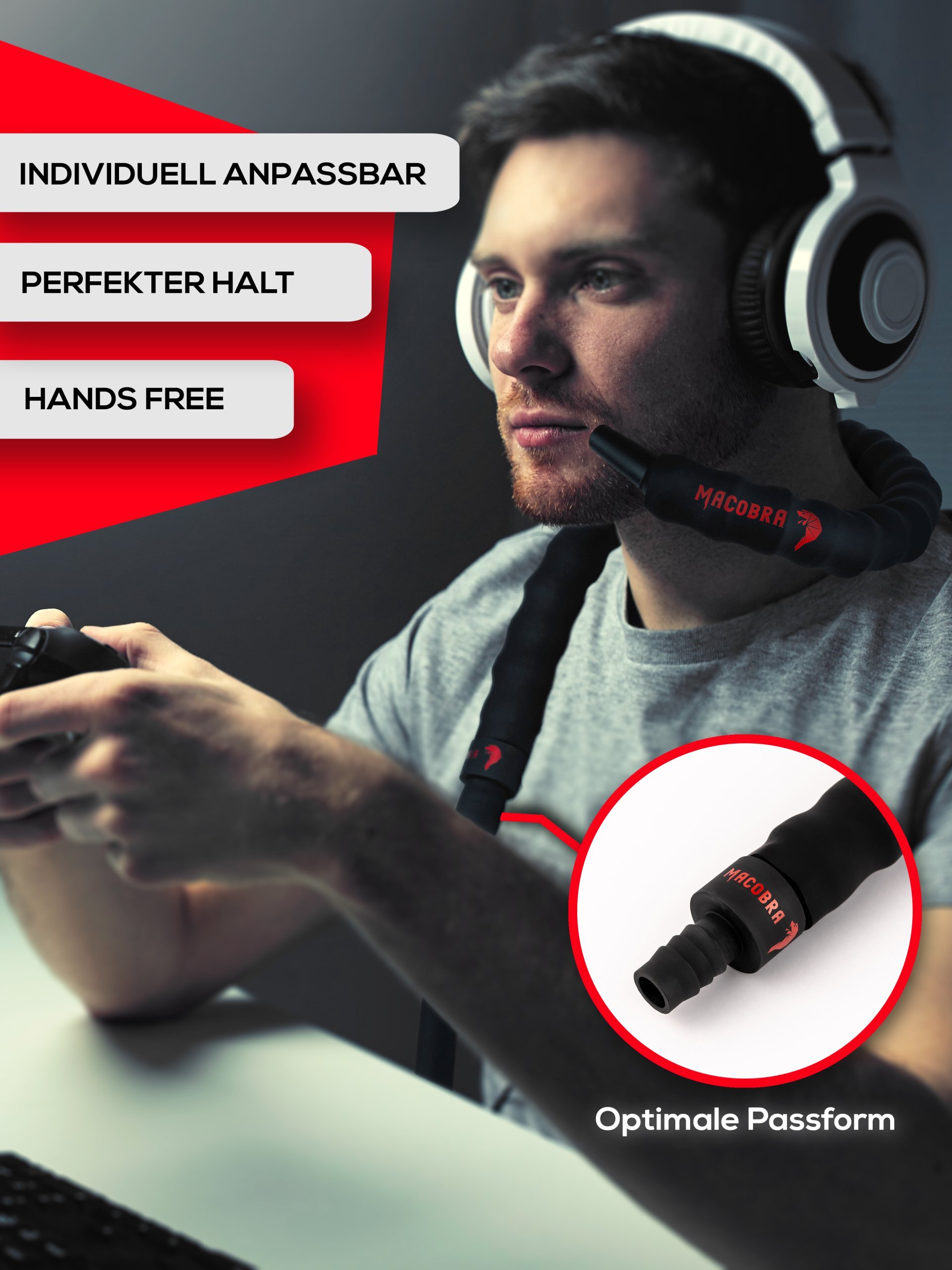 Macobra Gaming Mundstück MaCobra - Gaming Shisha Mundstück - Rot