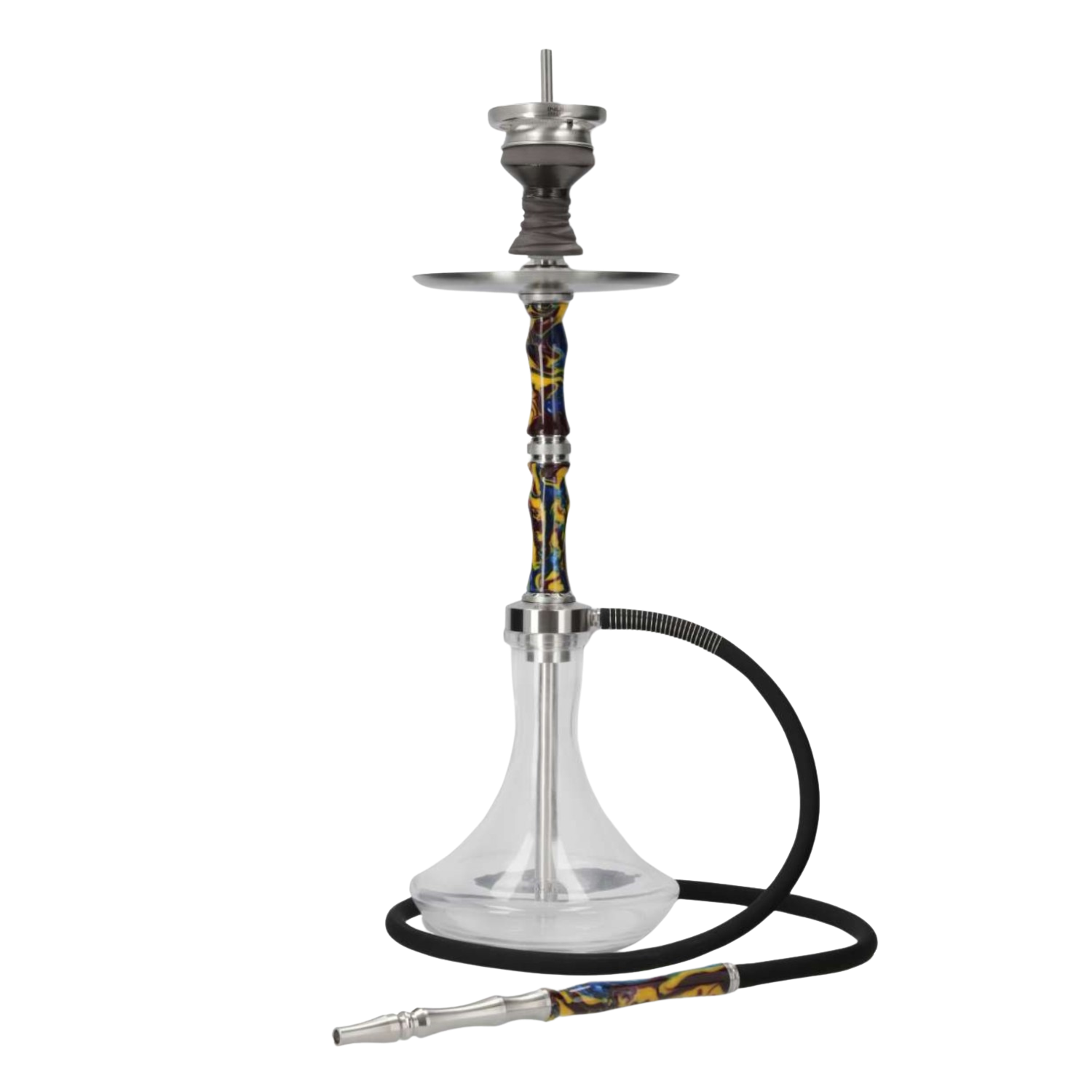 INVI Recursion Clear Edelstahl Gun Metal Blau-Gelb-Lila Shisha