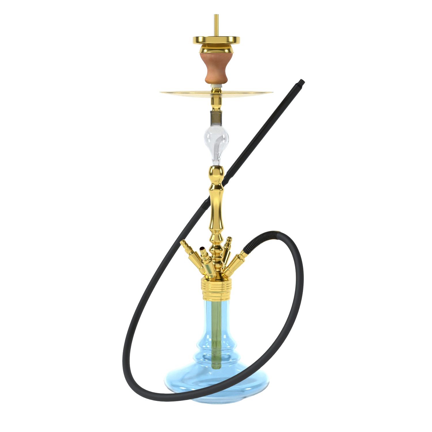 INVI Tesseract Edelstahl Gold Blau Shisha