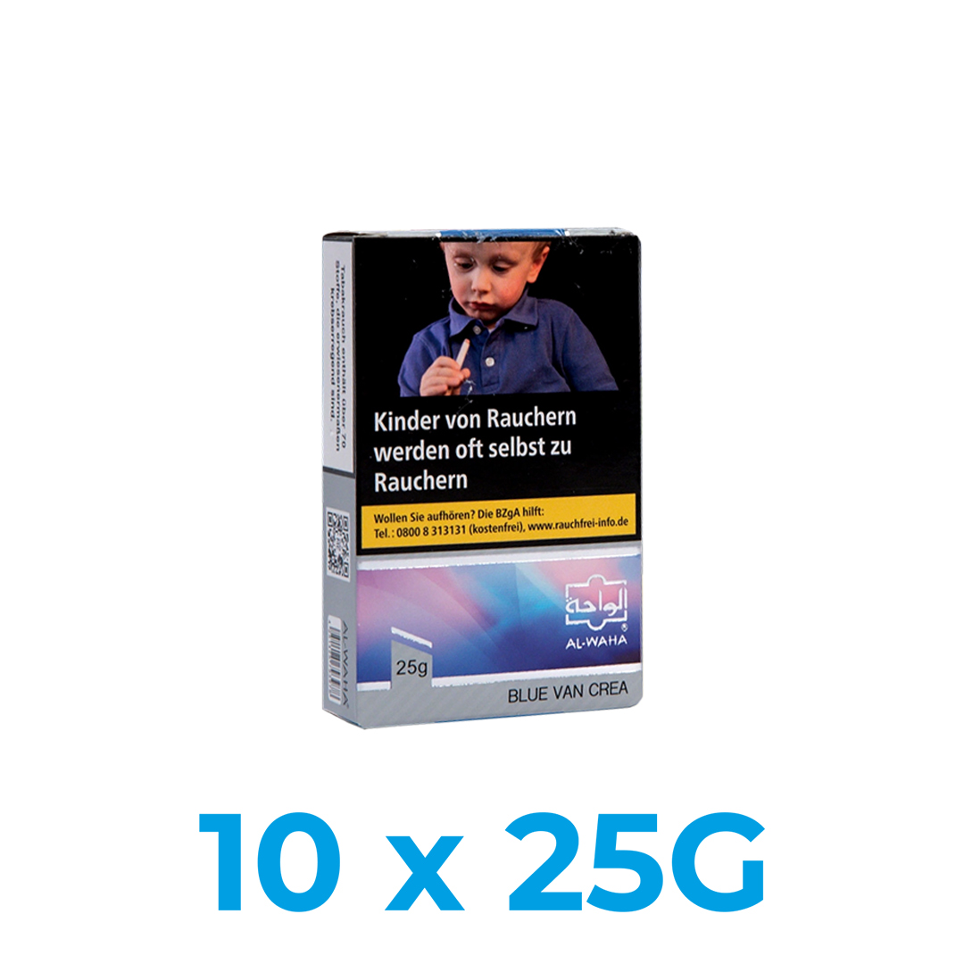 Al Waha Blue Van Crea 250g Shisha Tabak (10x25g) Al Waha Blue Van Crea 250g Shisha Tabak (10x25g)