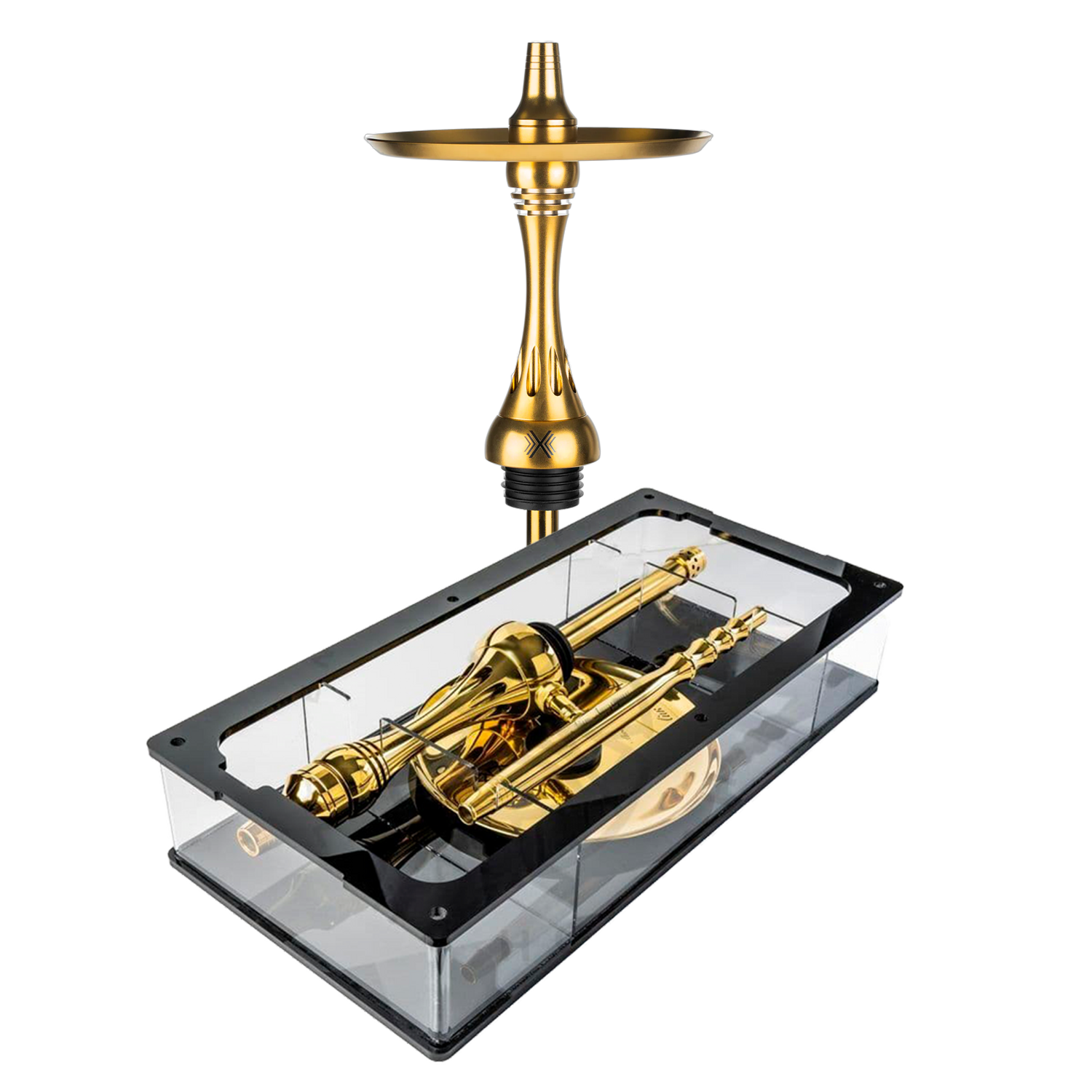 ALPHA Hookah Model X GOLD mit Crystal Bowl ALPHA Hookah Model X GOLD mit Crystal Bowl