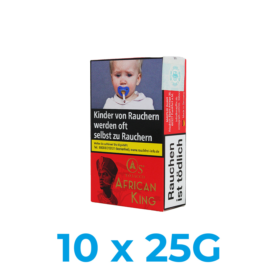 O\'s African King 250g Shisha Tabak (10x25g) O's African King 250g Shisha Tabak (10x25g)