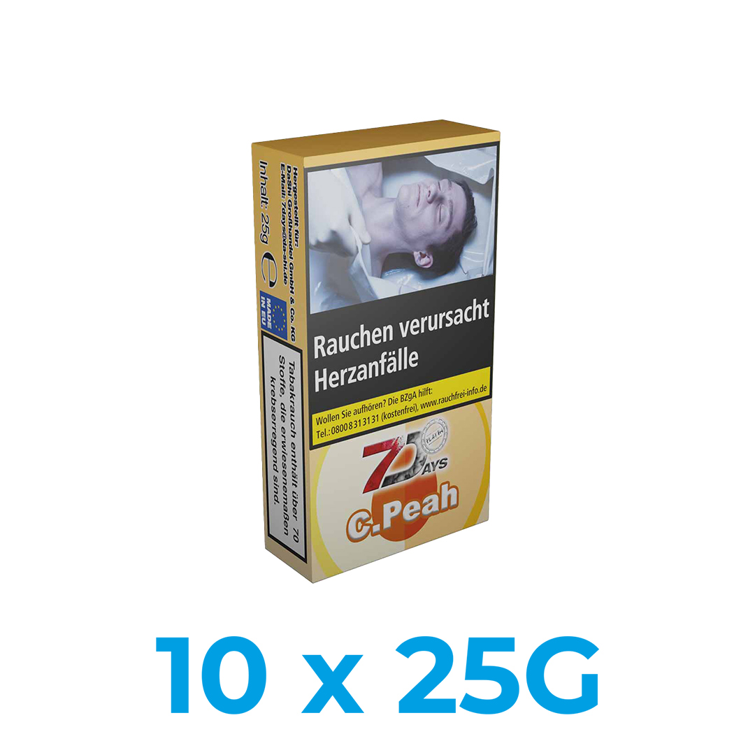 7Days Platin C Peah 250g Shisha Tabak (10x25g) 7Days Platin C.Peah 250g Shisha Tabak (10x25g)