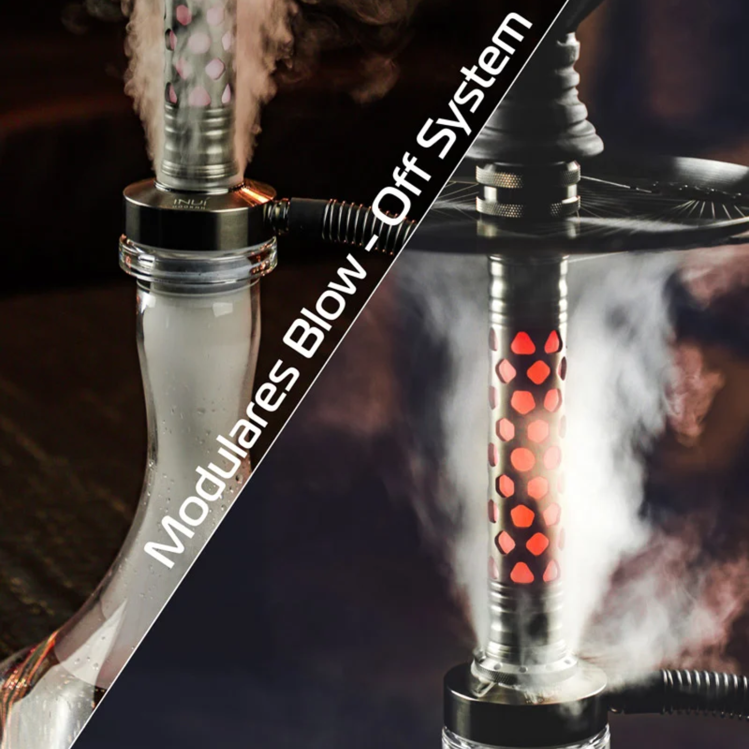 INVI Recursion Edelstahl mit LED-Schaft Shisha