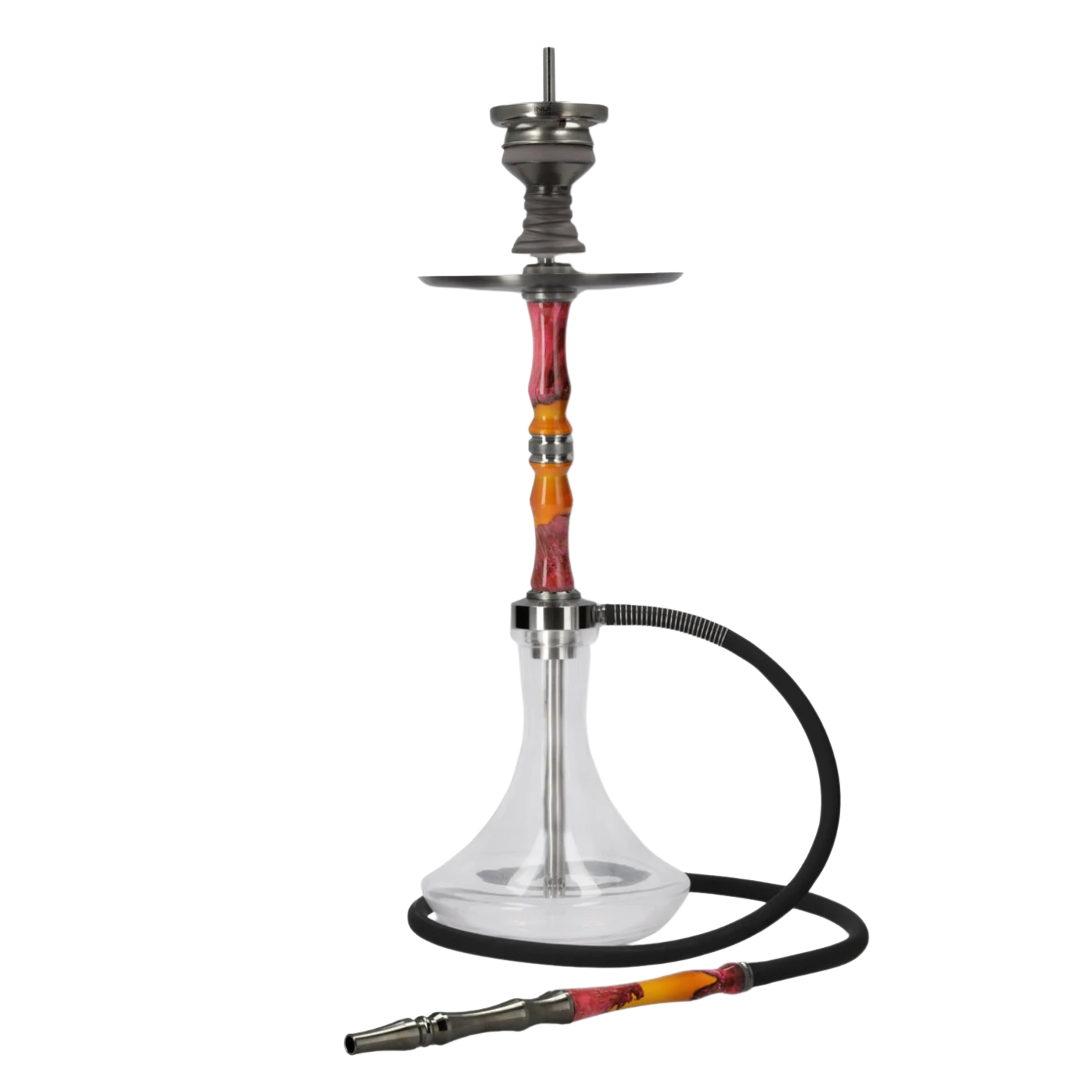 INVI Recursion Clear Edelstahl Gun Metal Orange-Pink Shisha