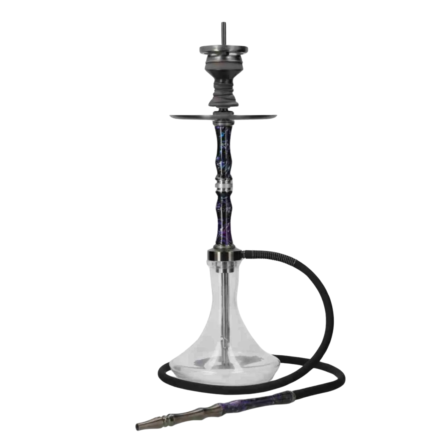 INVI Recursion Clear Edelstahl Gun Metal Schwarz-Blau-Lila Shisha