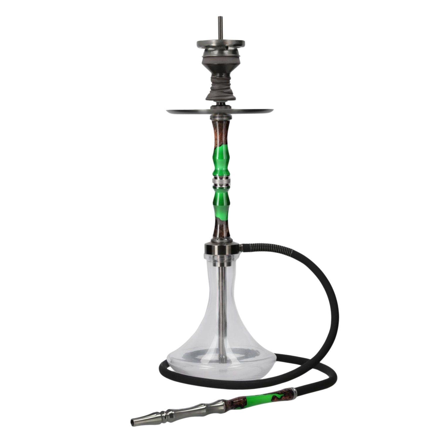 INVI Recursion Clear Edelstahl Gun Metal Schwarz-Grau Shisha