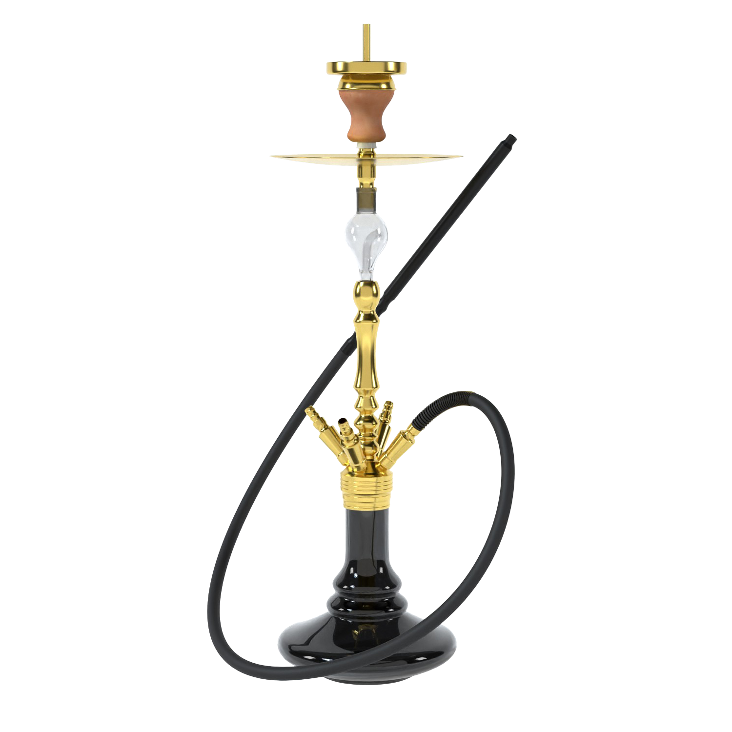 INVI Tesseract Edelstahl Gold Schwarz Shisha 27592-invi-tesseract-edelstahl-shiny-gold-clear