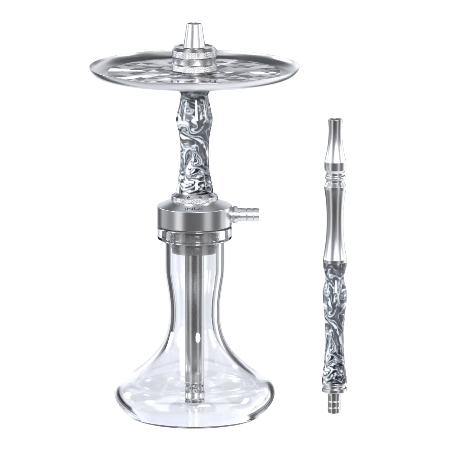 INVI Vertex Edelstahl Schwarz-Weiss Shisha