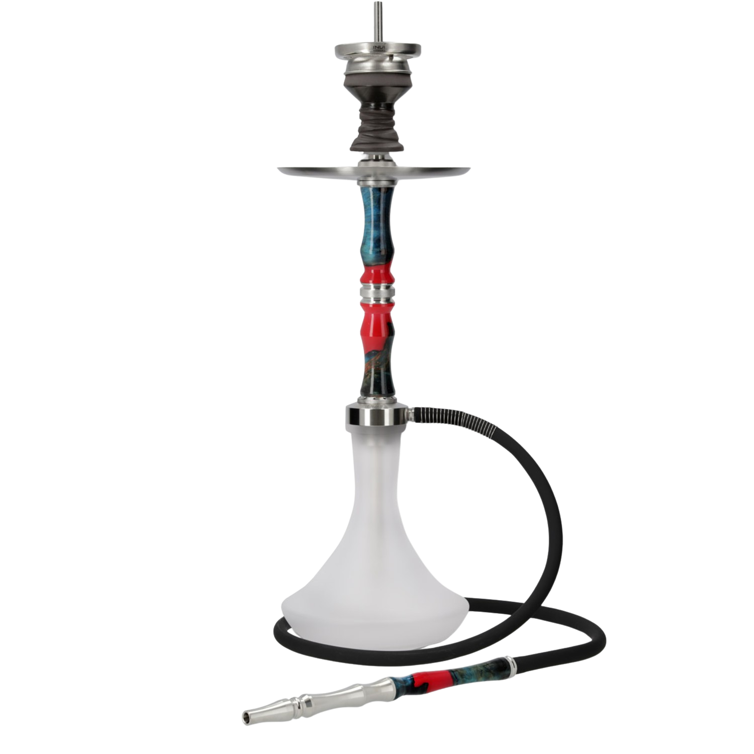 INVI Recursion Frosted Edelstahl Rot-Türkis Shisha