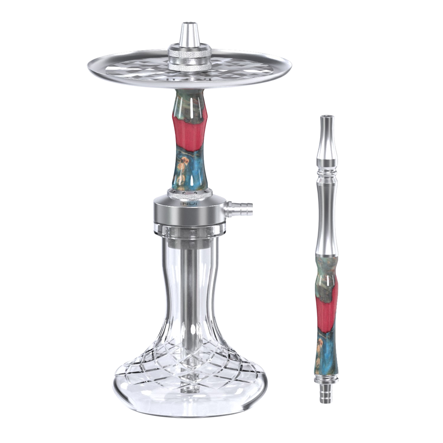 INVI Vertex Handcut Edelstahl Wood Edition Orange-Pink Shisha INVI Vertex Handcut Edelstahl Wood Edition Orange-Pink Shisha