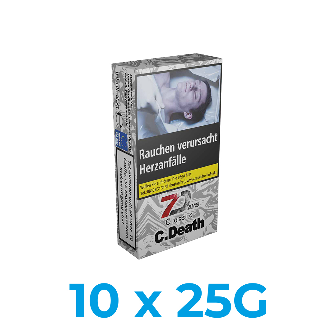 7Days Classic C Death 250g Shisha Tabak (10x25g) 7Days Classic C.Death 250g Shisha Tabak (10x25g)