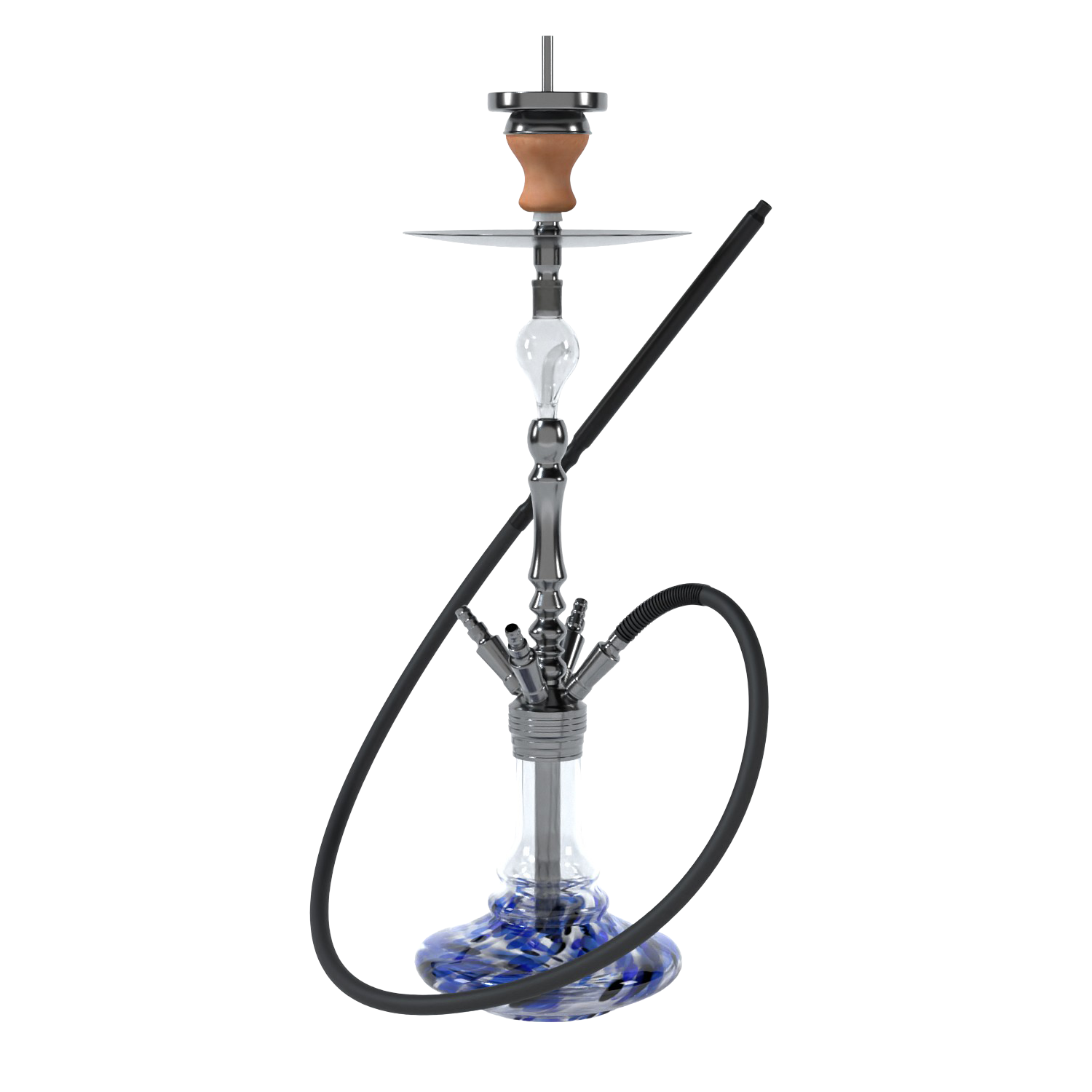 INVI Tesseract Edelstahl Gun Metal Blue Ice Shisha