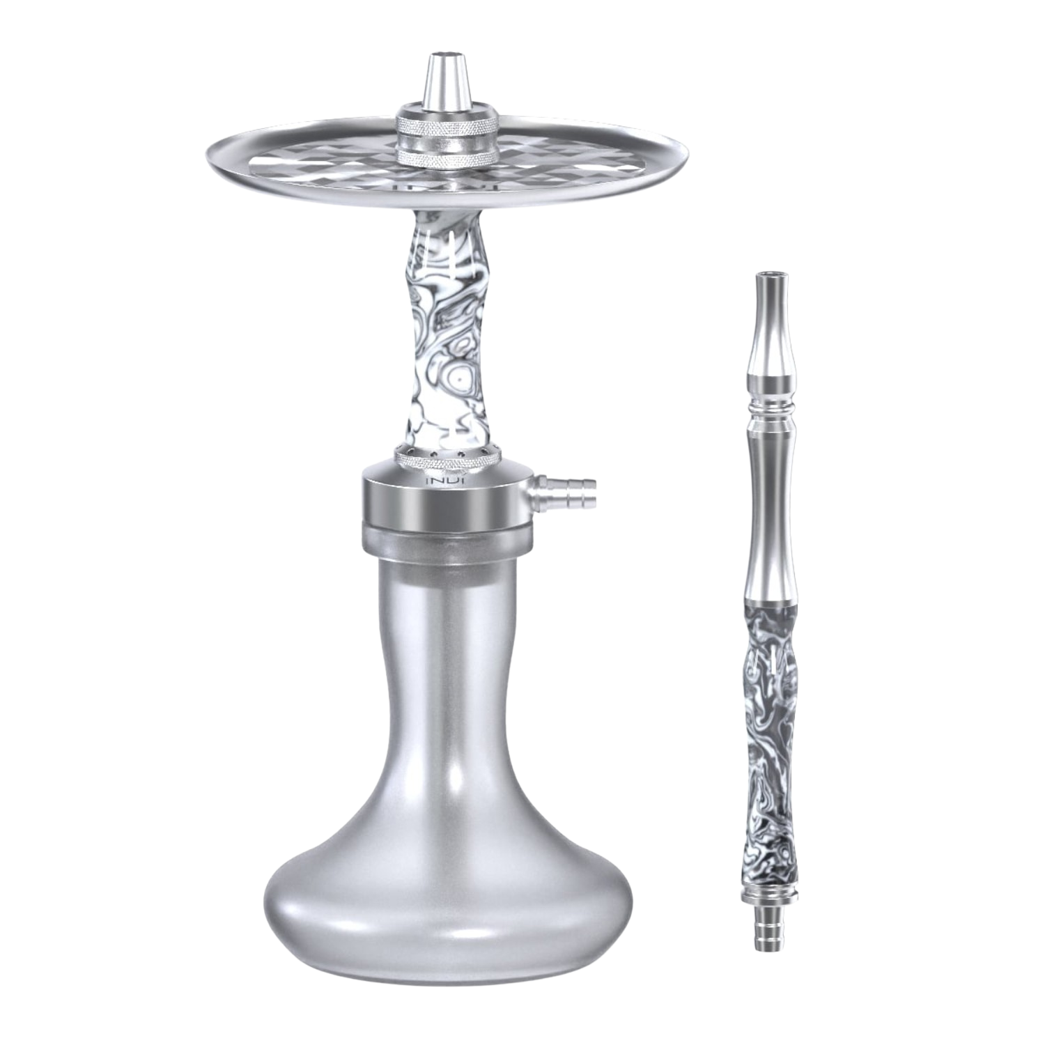 INVI Vertex Frosted Edelstahl Schwarz-Weiss Shisha