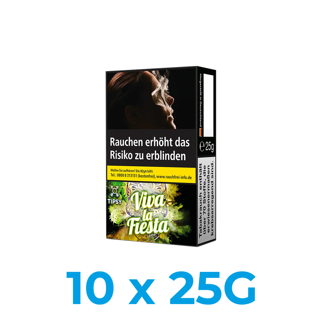 Tipsy Viva la Fiesta 250g Shisha Tabak (10x25g)