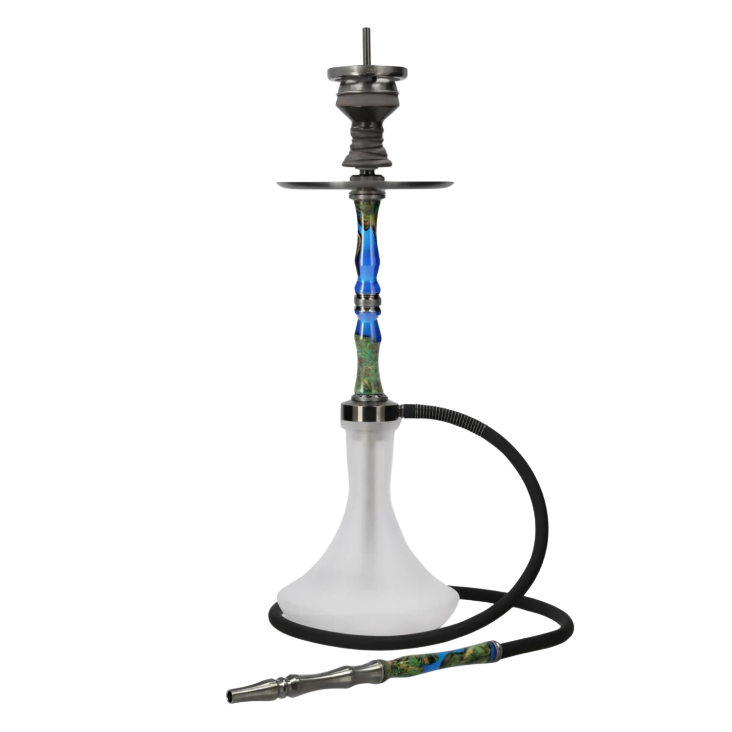 INVI Recursion Frosted Edelstahl Gun Metal Blau-Grün Shisha