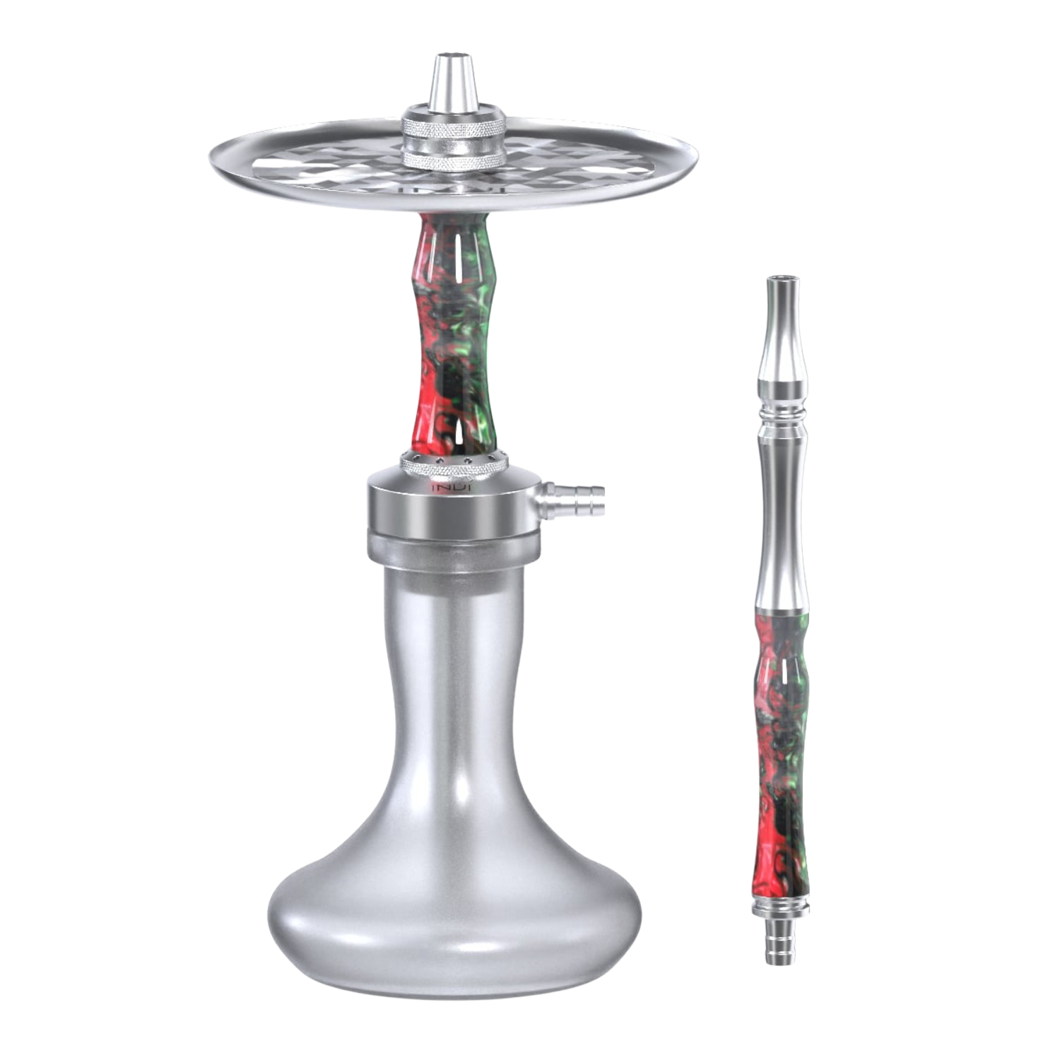 INVI Vertex Frosted Edelstahl Grün-Rot Shisha