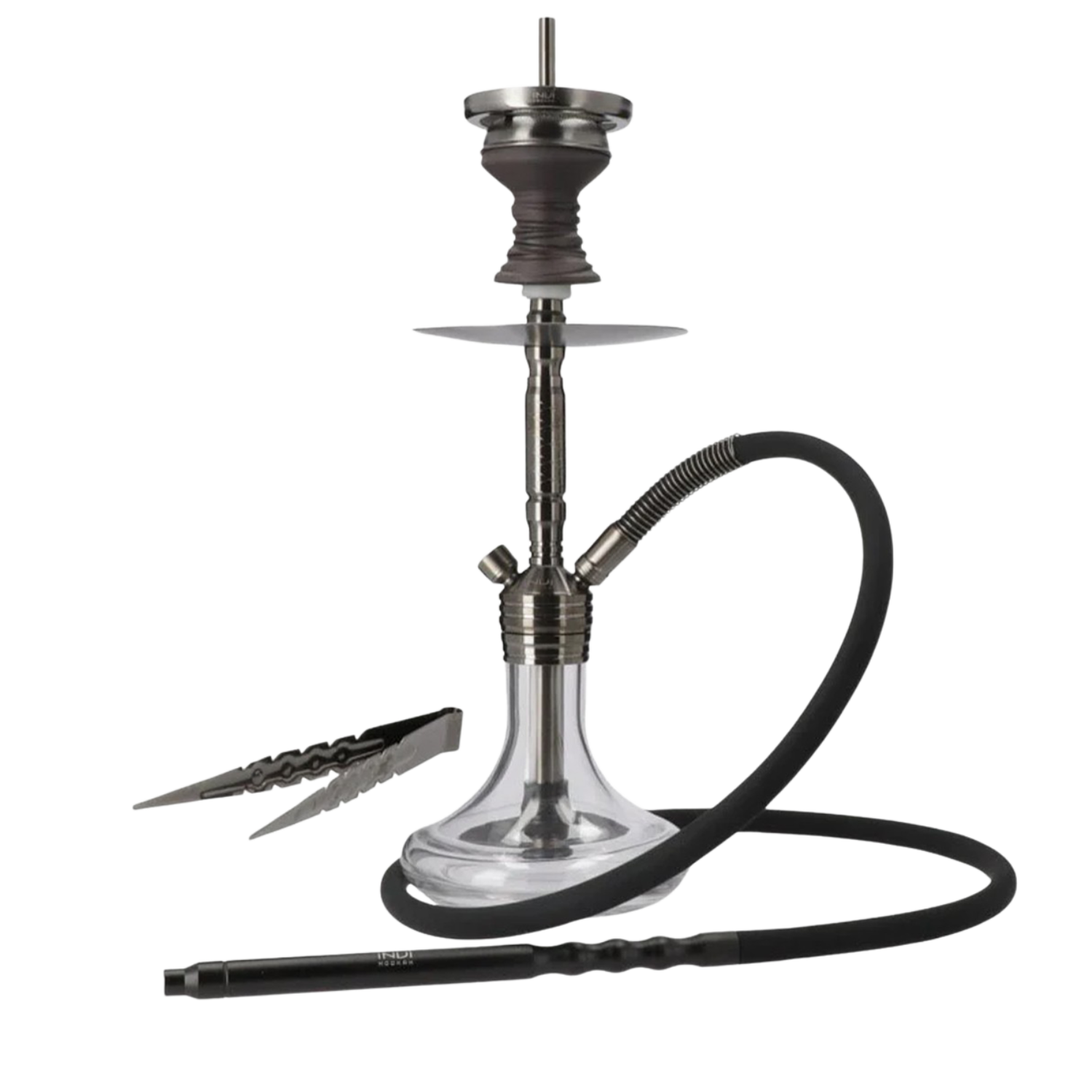 INVI Paradox V2 Edelstahl Gun Metal Clear Shisha