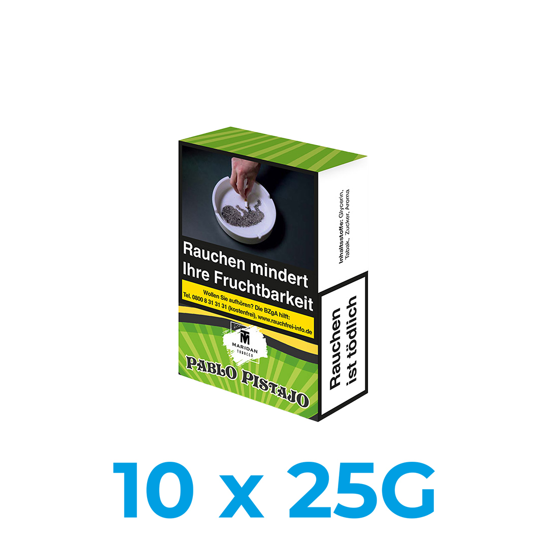 Maridan Pablo Pistajo 250g Shisha Tabak (10x25g) Maridan Pablo Pistajo 250g Shisha Tabak (10x25g)